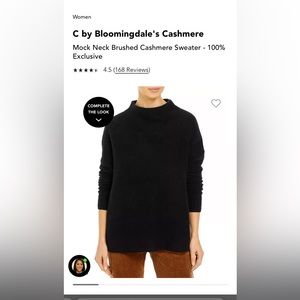 C by Bloomingdale's Cashmere Mock Neck Brushed Sweater - 100% Exclusive Medium